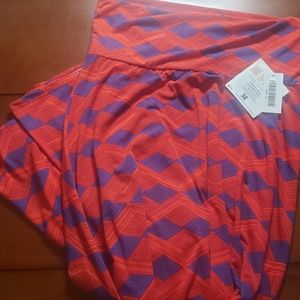 Lularoe Maxi Skirt NWT M Red and navy
